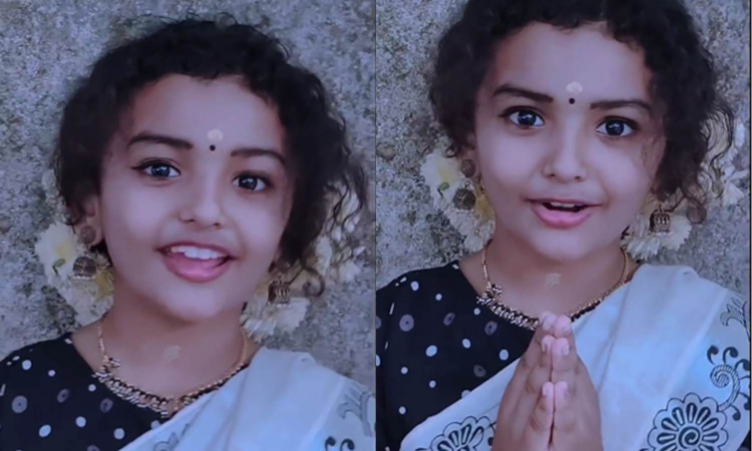 Child wearing beautiful half saree viral video