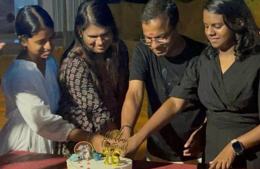 Dharmajan Bolgatty wife celebrate their wedding anniversary with family