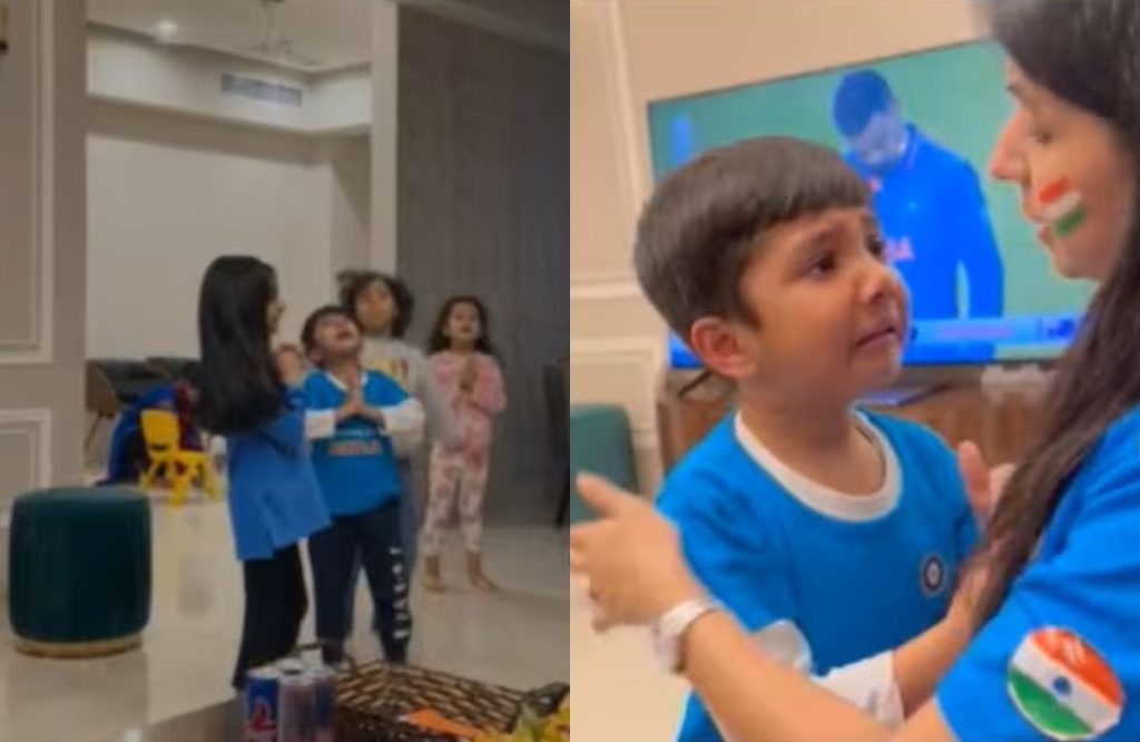 Indian mom consoling son world cup final loss Australia viral video