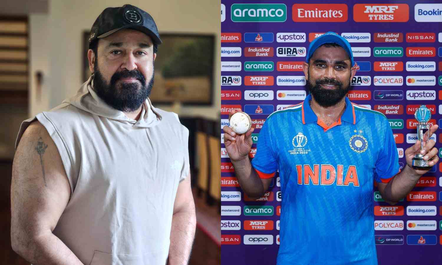 Mohanlal congratulate Indian cricket team and Mohamed Shami