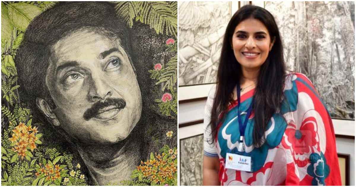 Surumi Mammootty drawing exhibition in India Art Fest