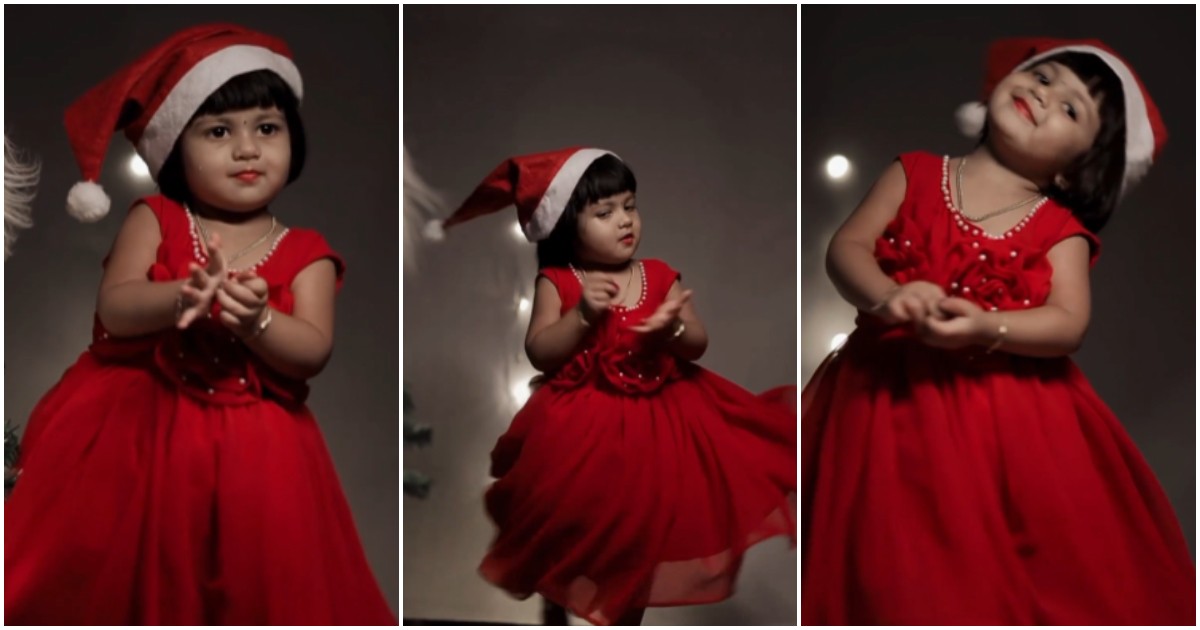 Baby dancing in christmas dress viral video
