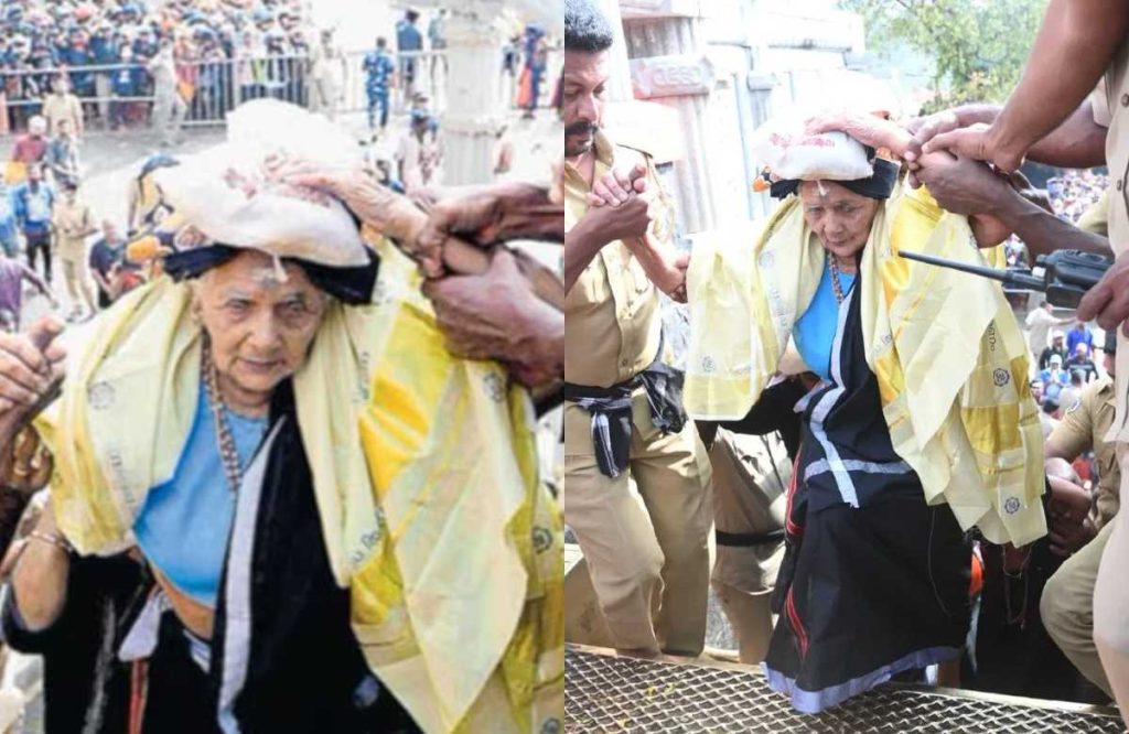 Parukuttiyamma climbs Sabarimala at the age of 100 to meets Ayyappan