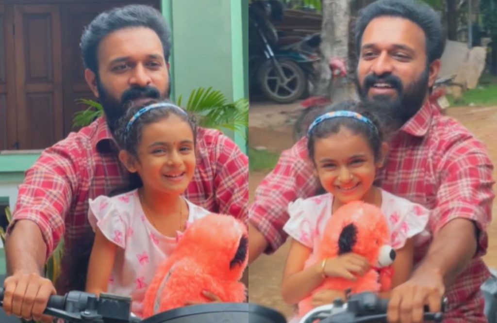 Santhwanam Sajin and Isa baby bike ride video