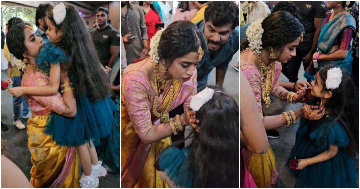 Child Devooty touching moment in Gopika Anil wedding