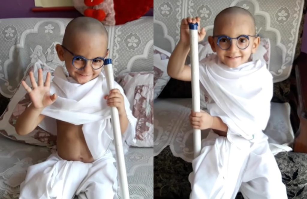 Child dressing like Mahatma Gandhi viral video
