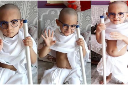 രാജ്യത്തിന് വേണ്ടി ജീവിതം സമർപ്പിച്ച മഹാത്മ!! കുട്ടി ഗാന്ധിയുടെ വീഡിയോ വൈറൽ