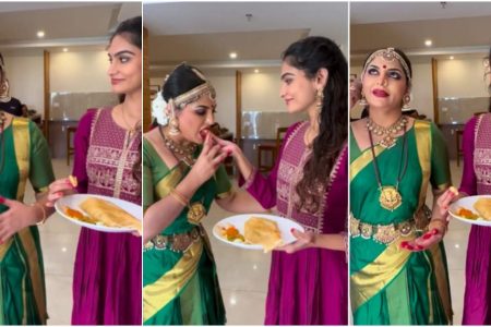 സ്കൂൾ യൂത്ത് ഫെസ്റ്റിവലിൽ നൃത്തം അവതരിപ്പിക്കുന്ന അമ്മക്ക് ഭക്ഷണം വാരി നൽകുന്ന മകൾ, വീഡിയോ