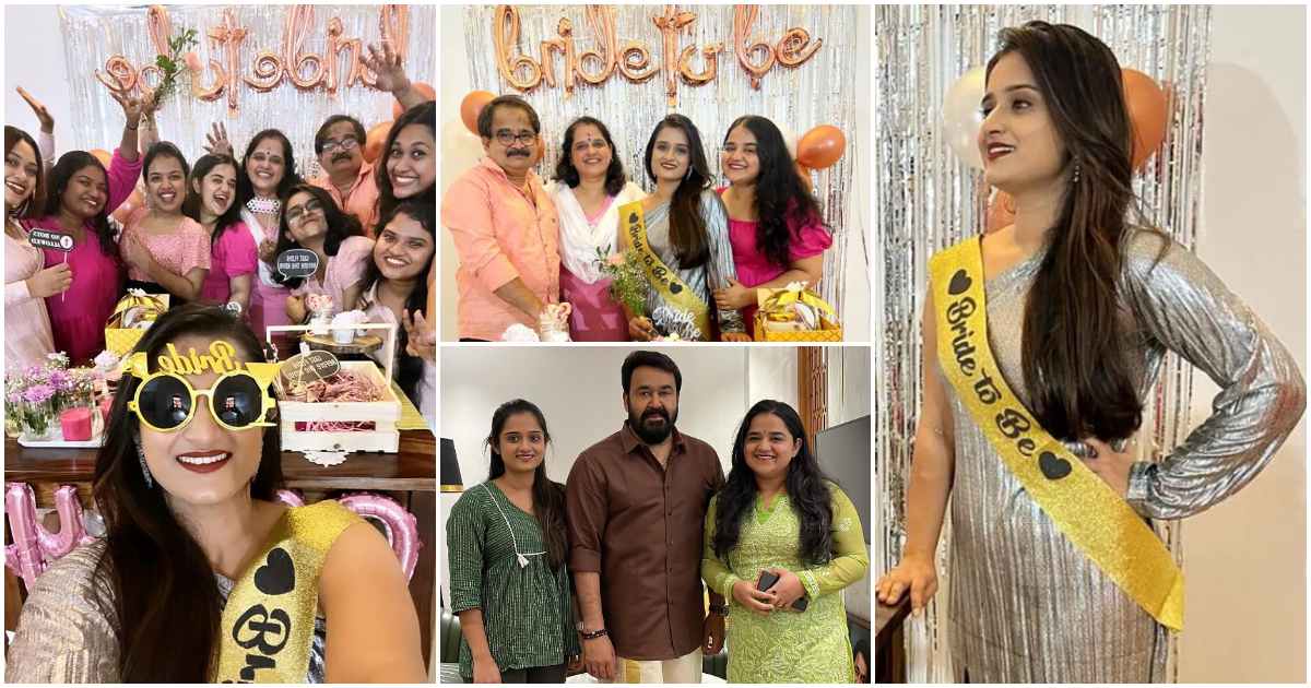 Gopika Anil radiant bride-to-be pre-wedding celebration