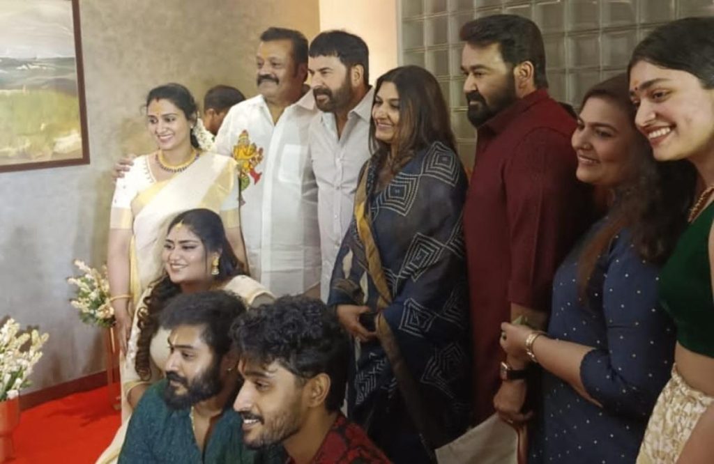 Mammootty and Mohanlal gather for Suresh Gopi daughter marriage