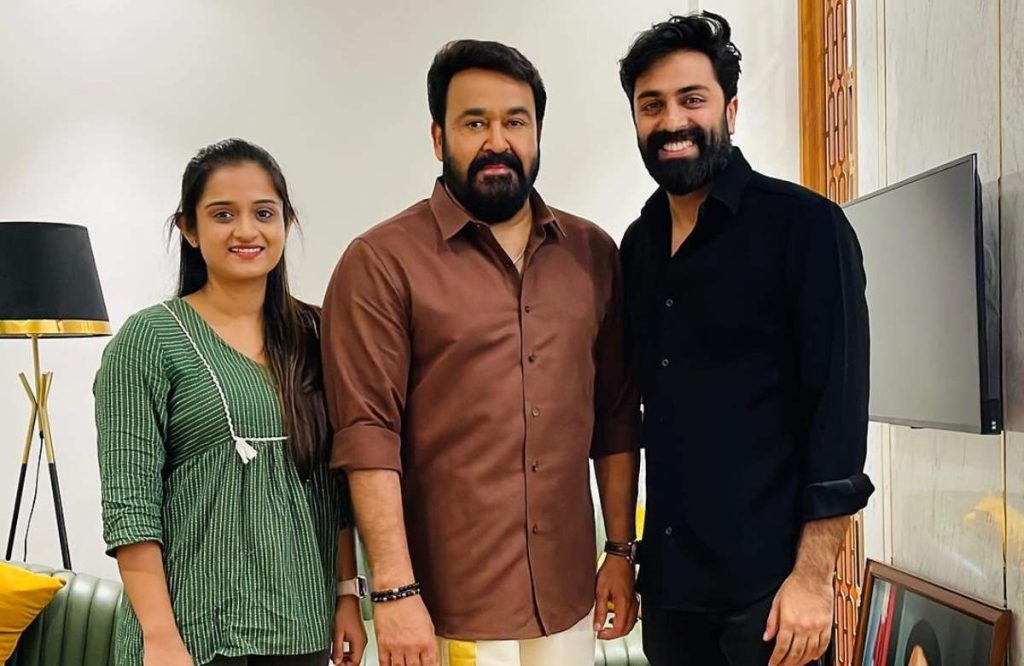 Mohanlal blesses Gopika Anil and Govind Padmasoorya ahead of their wedding