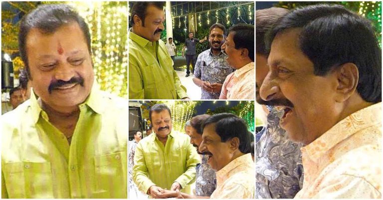 Suresh Gopi and Srinivasan nostalgic reunite at Bhagya Suresh reception