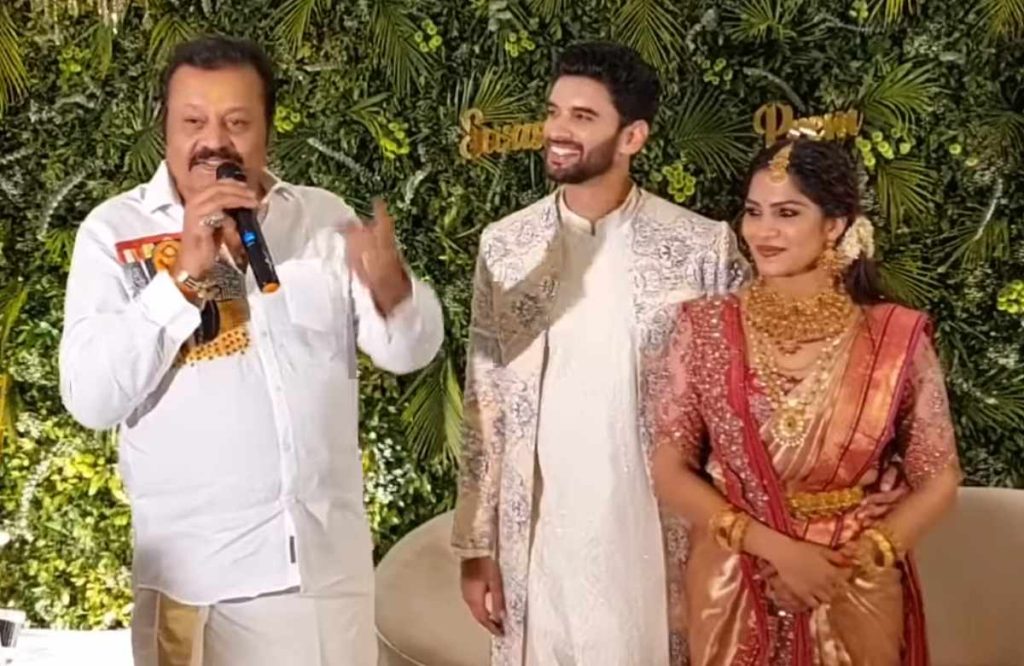 Suresh Gopi takes a fatherly presence at Swasika and Prem wedding
