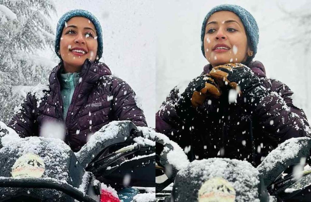 Navya Nair solo adventure snow ride