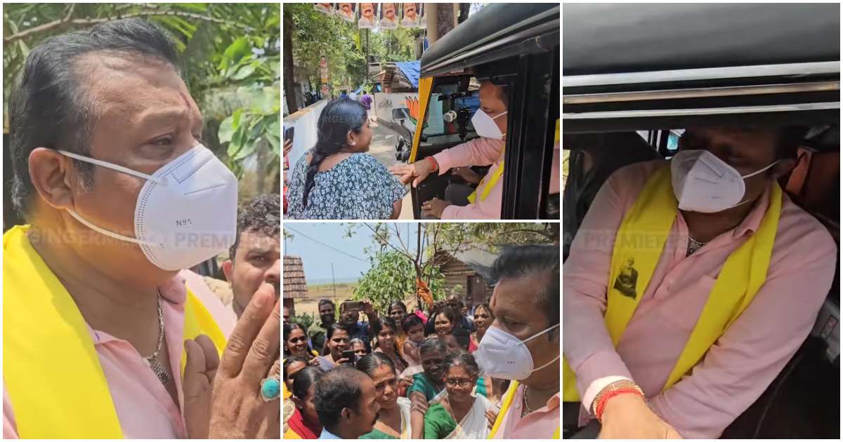 Suresh Gopi in an autorickshaw to meet the people