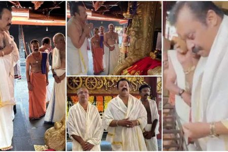 പാറമേക്കാവ് ദേവിക്ക് മുന്നിൽ സുരേഷ് ഗോപി, തൃശ്ശൂർ പൂരത്തിന് മുന്നോടിയായി കുടസമർപ്പിച്ചു
