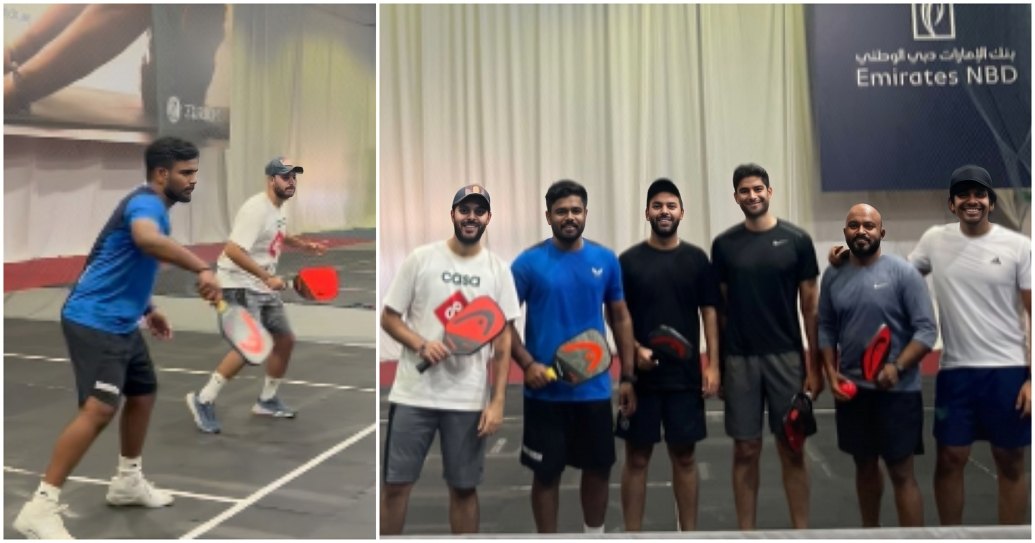 Sanju Samson playing pickleball with UAE cricketer Chirag Suri video